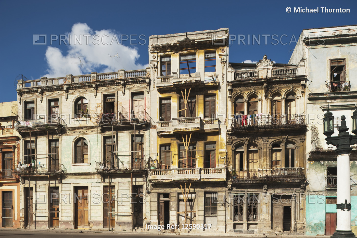 Inhabited Cuban Houses at the rear of the Capitolio Nacional building, La ...