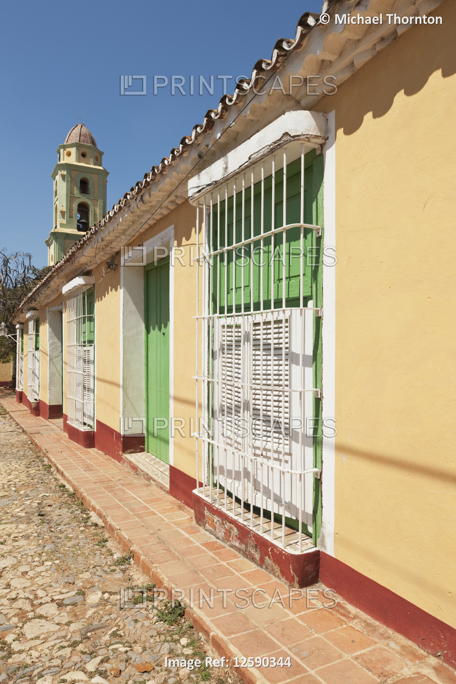 Typical Cuban Houses with the Iglesia y Convento de San Francisco c1813, in the ...
