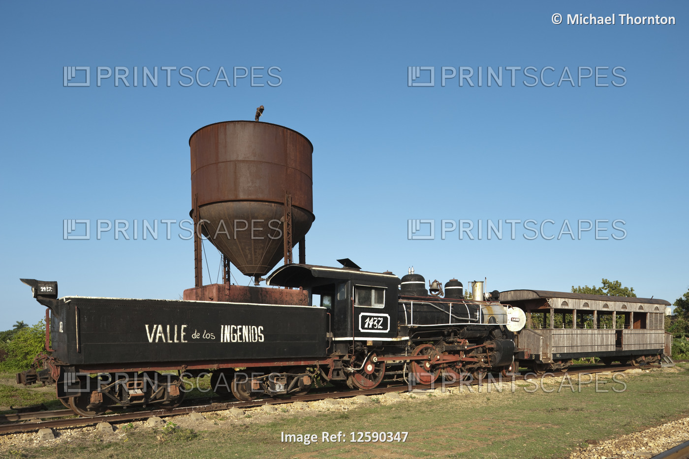 Old Working American Steam Trains, Trinidad, Cuba. Valle de los Ingenios is the ...