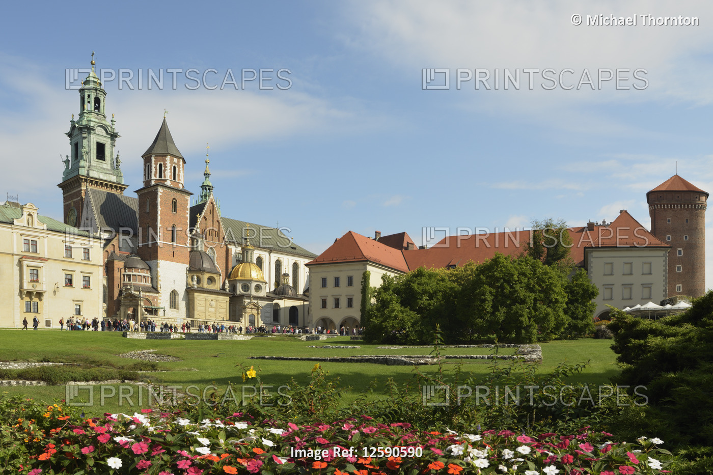 Wawel Hill, Cathedral and Royal Castle, Medieval Building Foundations in front ...
