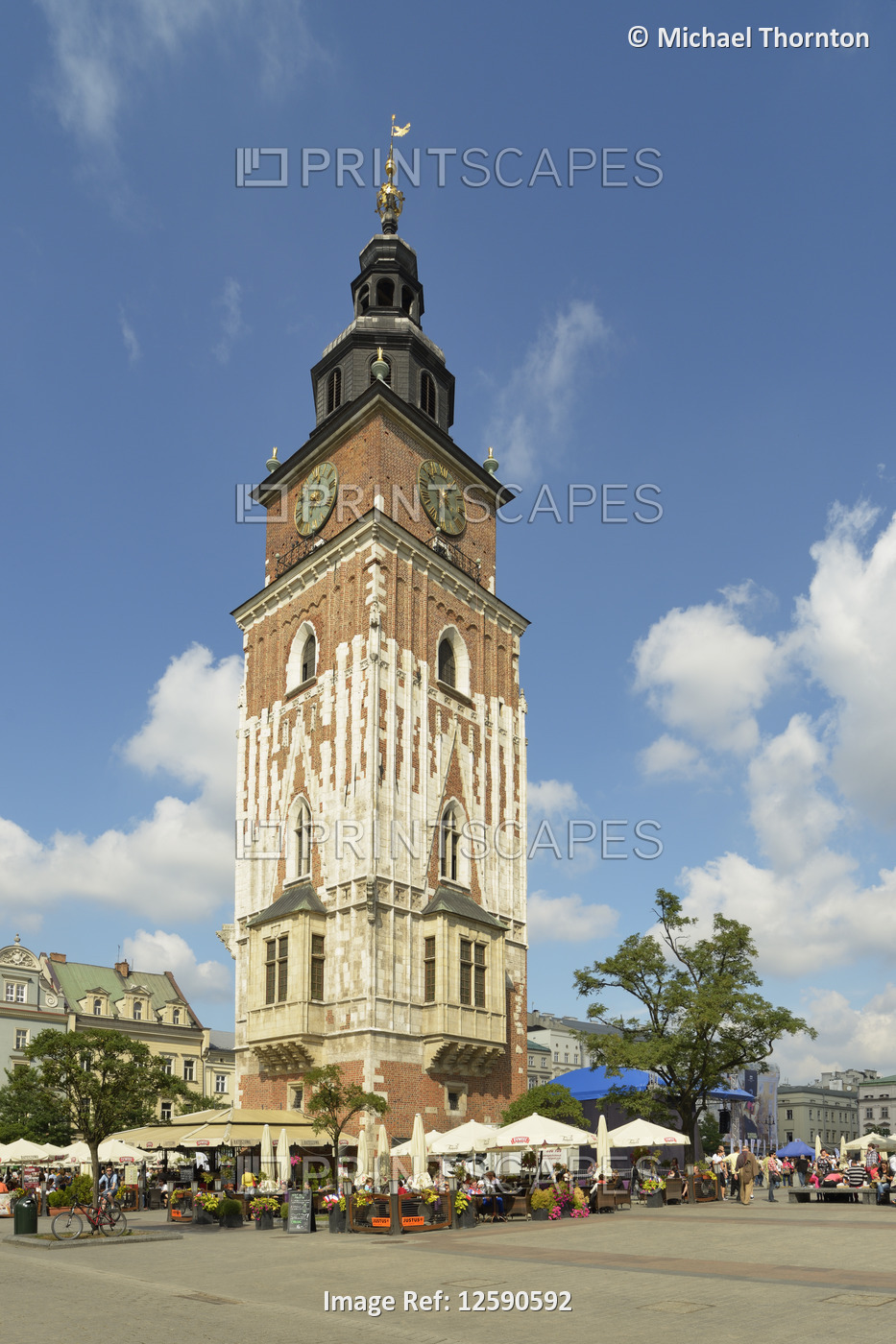 Town Hall Tower, Old Town Centre, Krakow, Poland, Europe                        ...