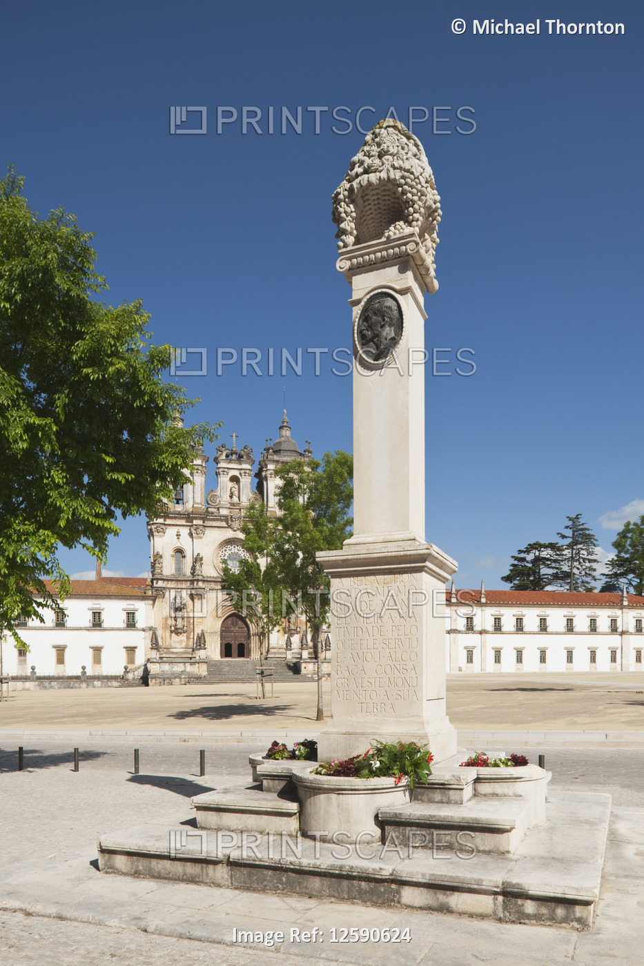 Monument to Manuel Vieira Natividade with 12c Cistercian Monastery of Santa ...