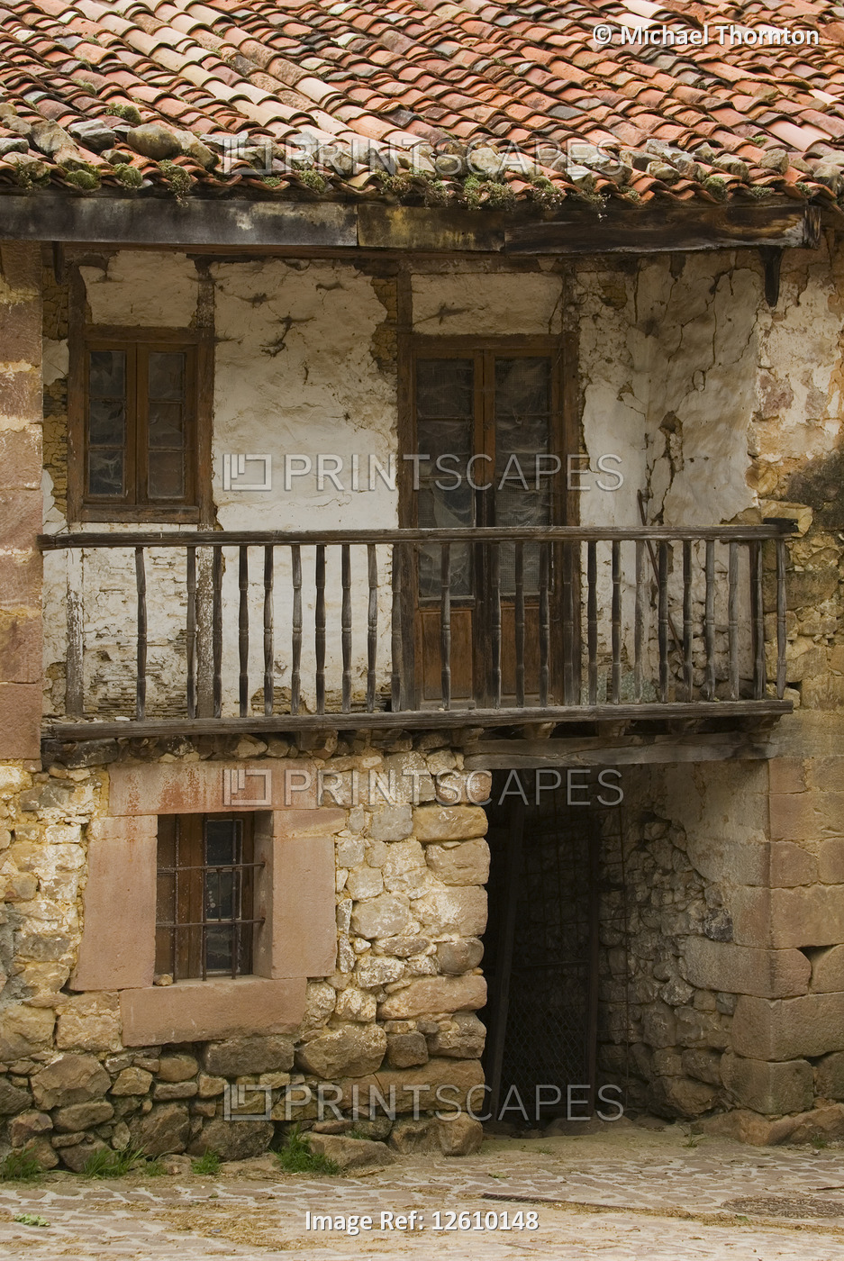 Derelict farmhouse in the mountain village of Carmona, Cantabria, Northern Spain
