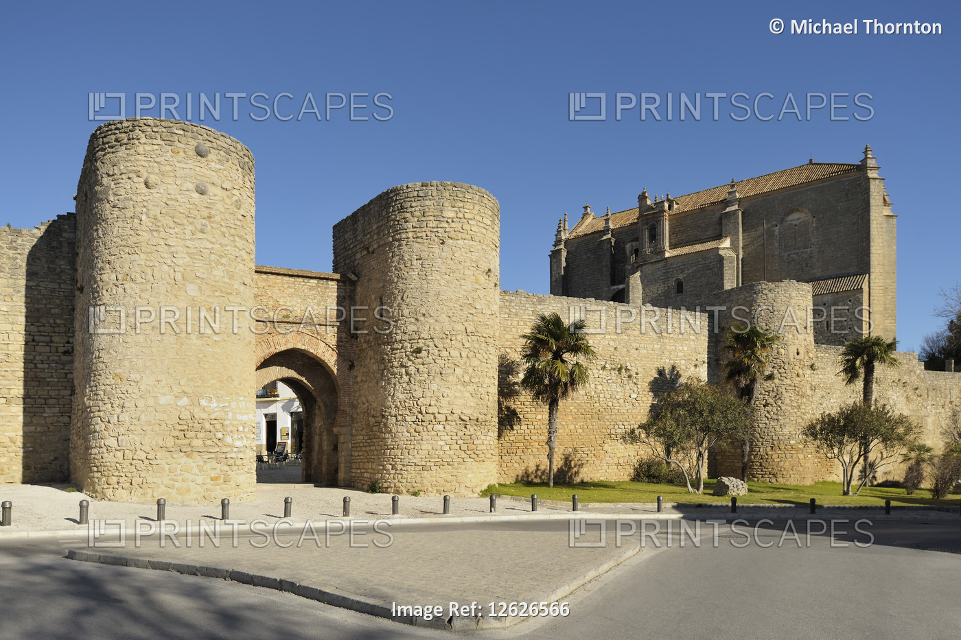 City Walls to the South, with the Parroquia del Espírutu at the right hand ...