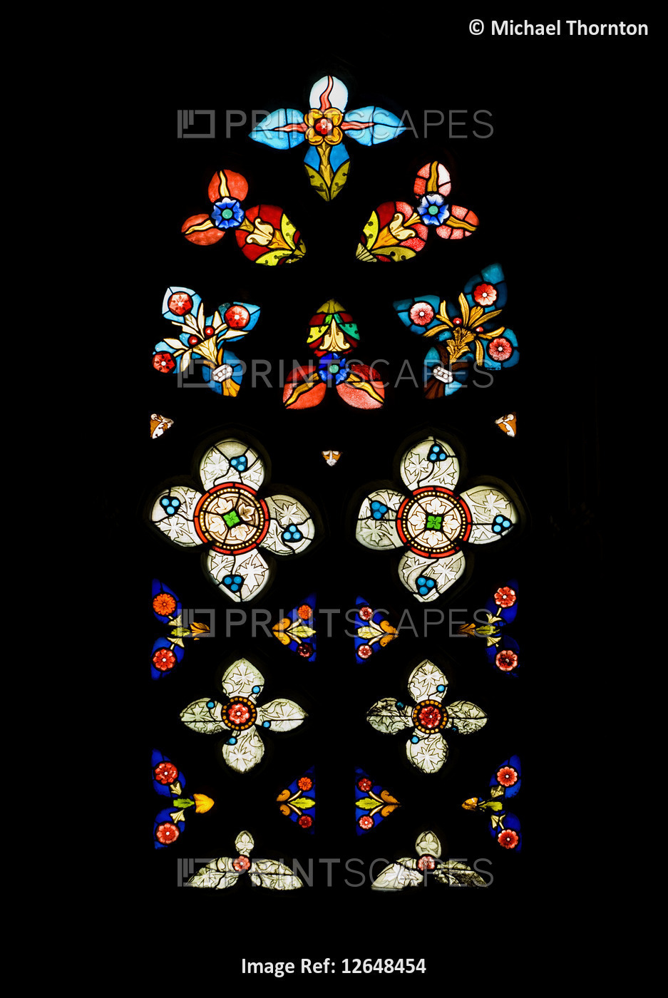Gothic Stained Glass Windows in Spanish Church of San Severino, Balmaseda, The ...