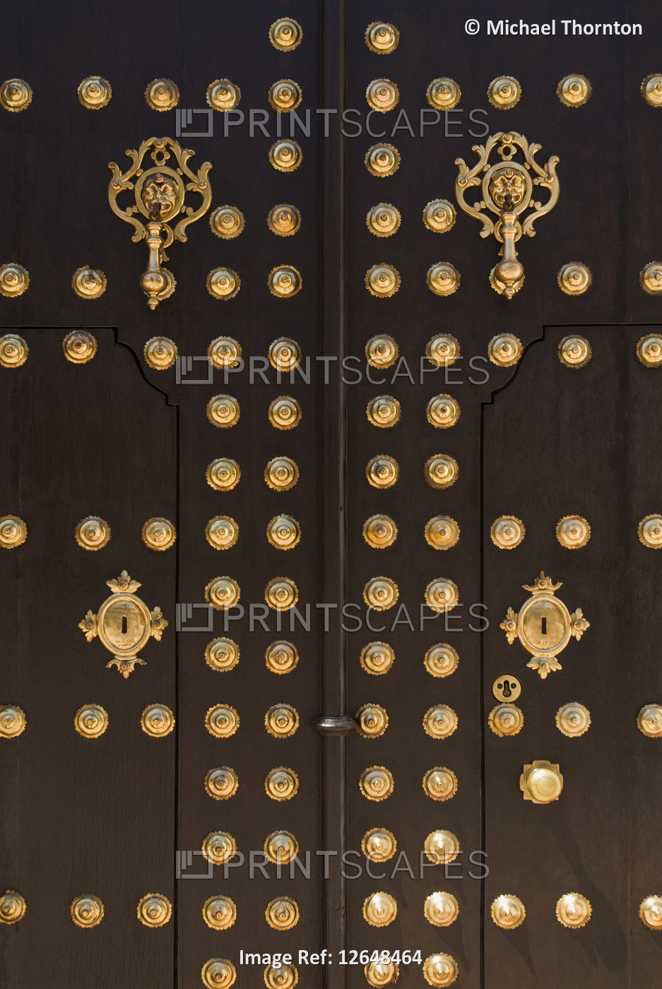 Wooden Church Doors with Brass Insets